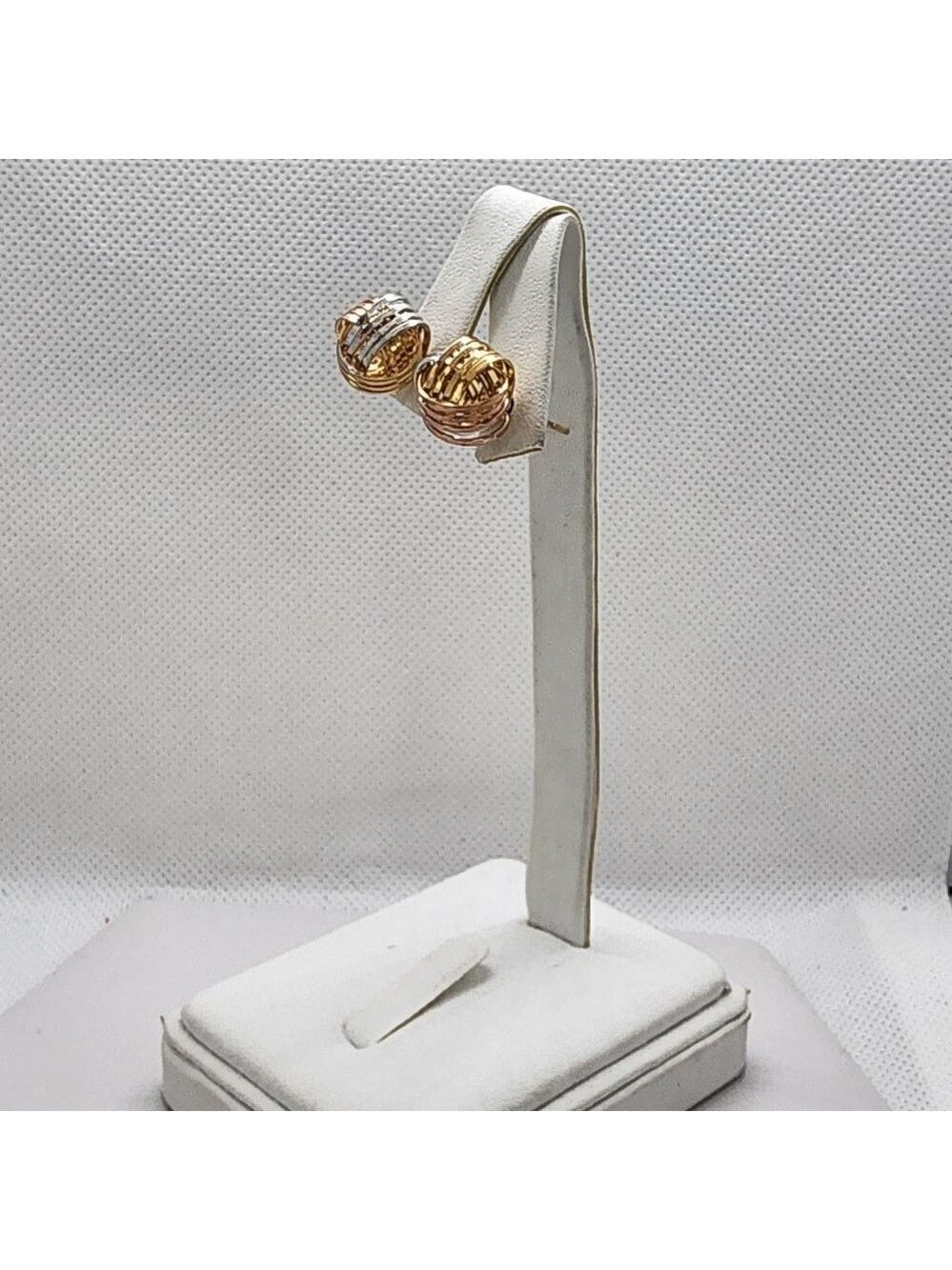 Brand New Brazilian 18k Gold Filled Love Knot Tri Color Earring - Picture 1 of 6